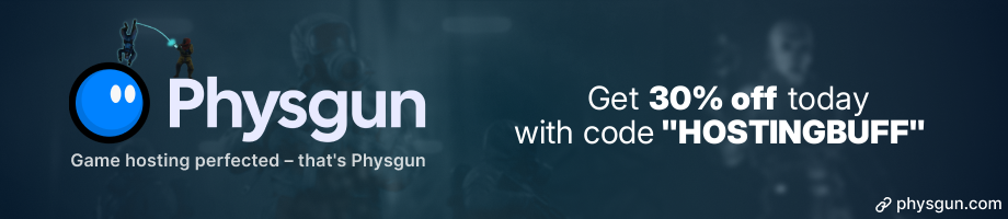 Physgun game server hosting &mdash; 30% off first purchase